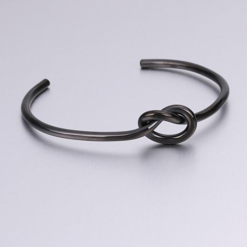 Fashion Couple Knotted Bracelet Titanium Steel Heart Opening Bracelet