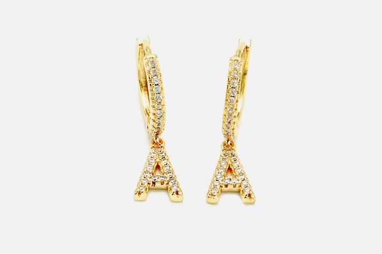 Simple Zircon Earring Letter Earrings Simple Zircon Earring Letter Earrings