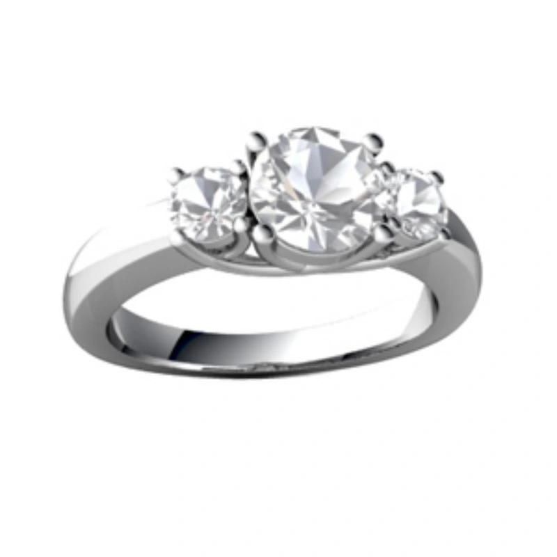 Imitation CZ Stone Three Prong Wedding Ring