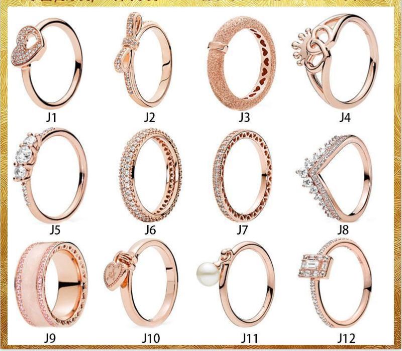 Pendora Rose Gold Dazzle Daisy Ring Classic Fashion Couple Ring