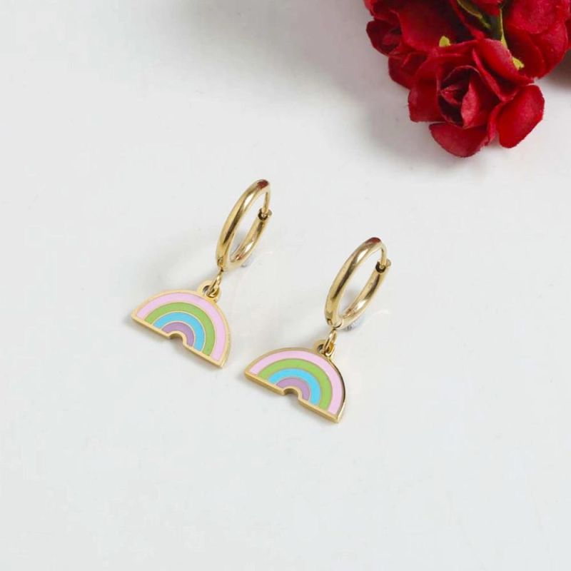 Manufacturer Custom High Quality Fashion Jewelry Charm Earring 18K Gold Plated Stainless Brand Earring 14K Gold Plated Earrings