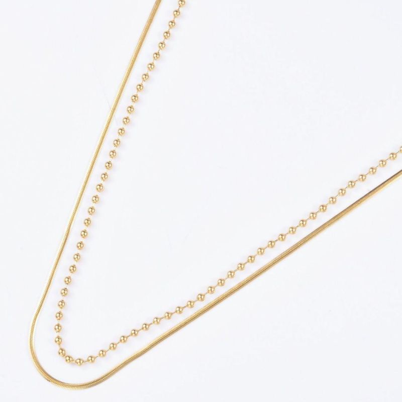 Wholesale Newest Stainless Steel Fashion Imitation Jewelry Accessories Layering Chain Necklace for Lady Jewel Design