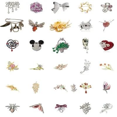 Factory Custom Latest Fashion Rhinestone Crystal Pin Brooches for Decoration