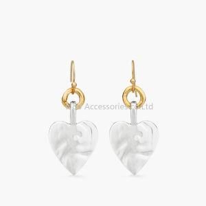 Silver &amp; Gold Plated Heart Dangle Earrings for Women Fashion Jewelry Wholesale