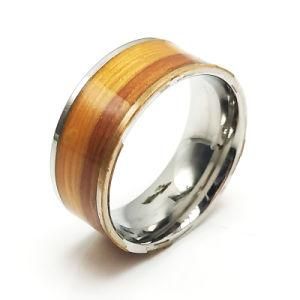 fashion Jewellery Creative Jewelry Inlay Wooden Silver Ring