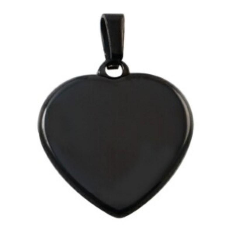 Black Plated Blank Tag Laser Logo Pendant