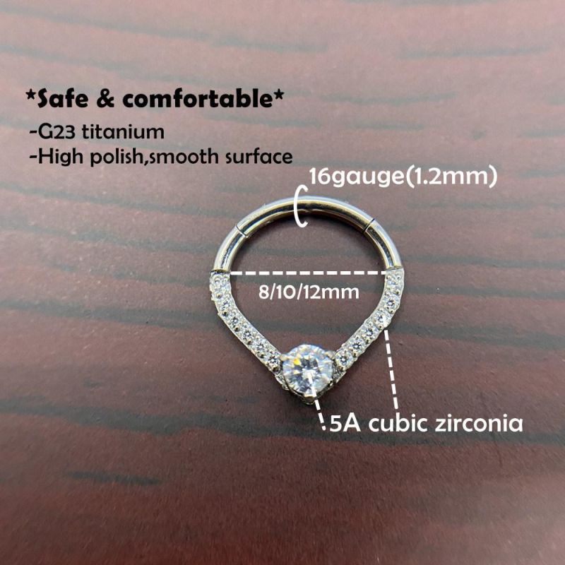 2021new Design Titanium Hinged Segment Ring Piercing Jewelry (Custom Sizes&Color Available)