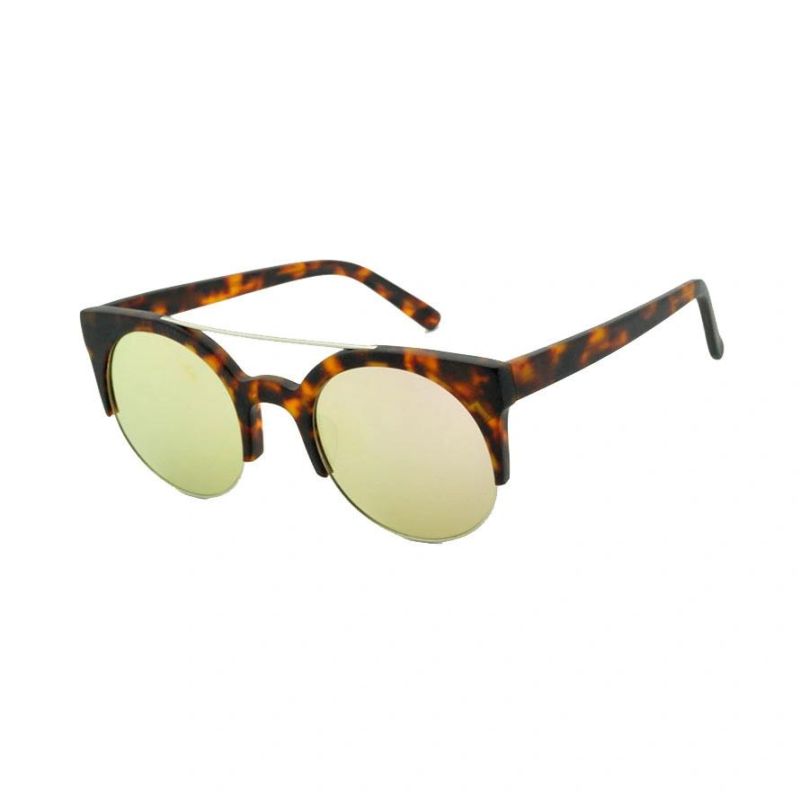 2017 Round Shape Half Rim Fashion Acetate Sunglasses