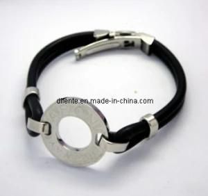 Fashion Stainless Steel Leather Bracelet Jewelry (BC3633)