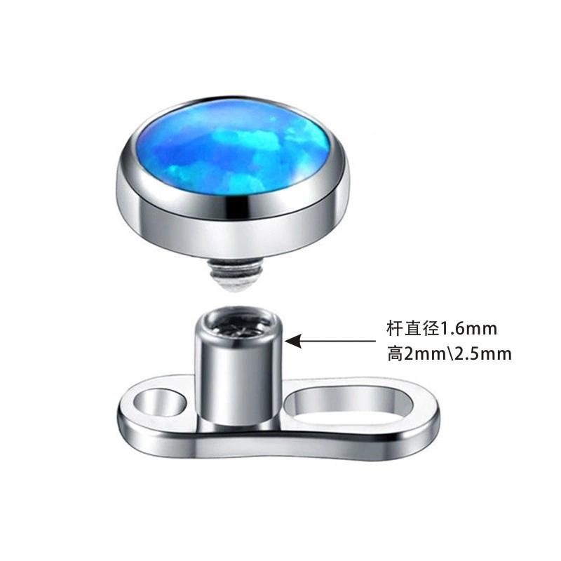 Dermal Anchor Tops and Base Titanium Microdermal Piercing Body Jewelry Opal Top Size 3mm 4mm 5mm