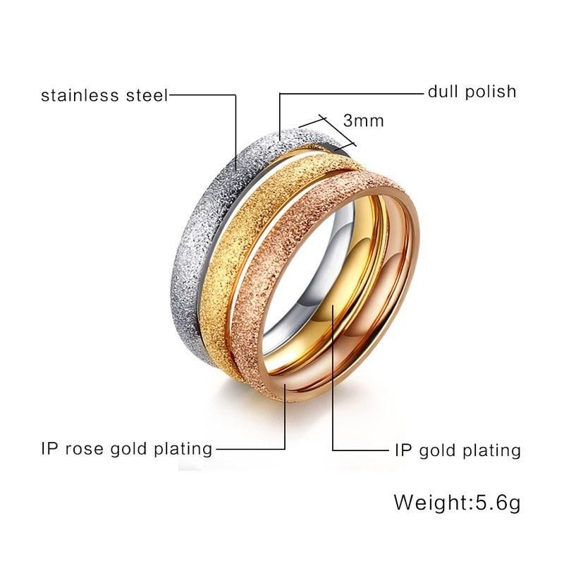 Bulk Sale Fashion Sandblasting Designs Stainless Steel Rings for Men′ S Vogue Jewelry