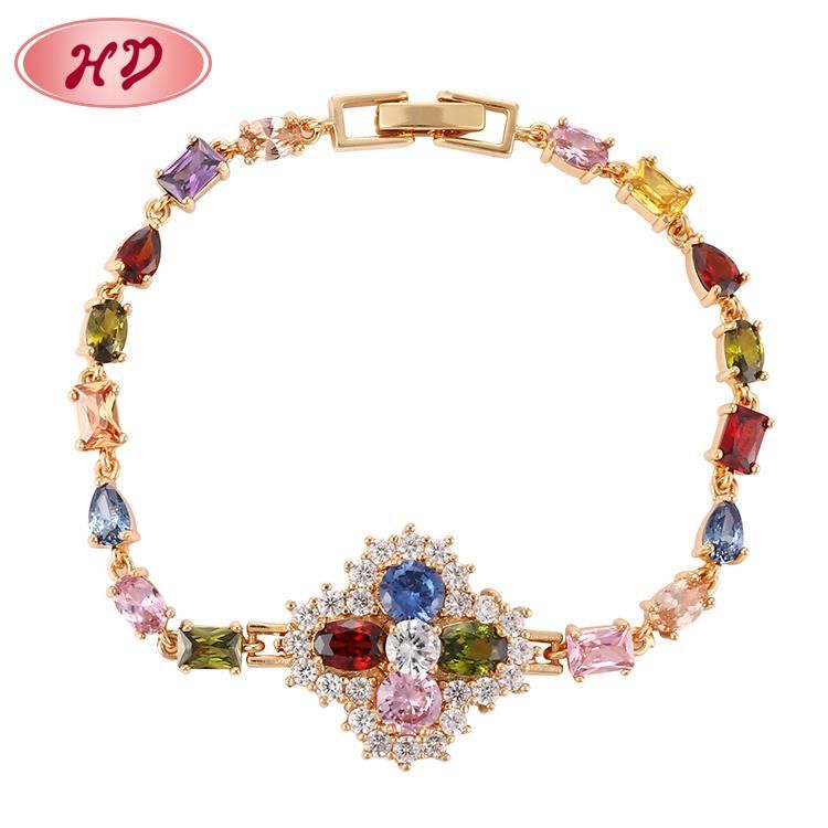 2020 New Wholesale Fashion Design Zircon Bracelet 18K Gold Jewelry for Women Girls