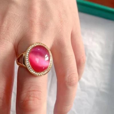 New Arrival Fashion Jewelry 925 Sterling Silver Jewelry Gold Plated Manufacturer High Quality Red Gems Ring