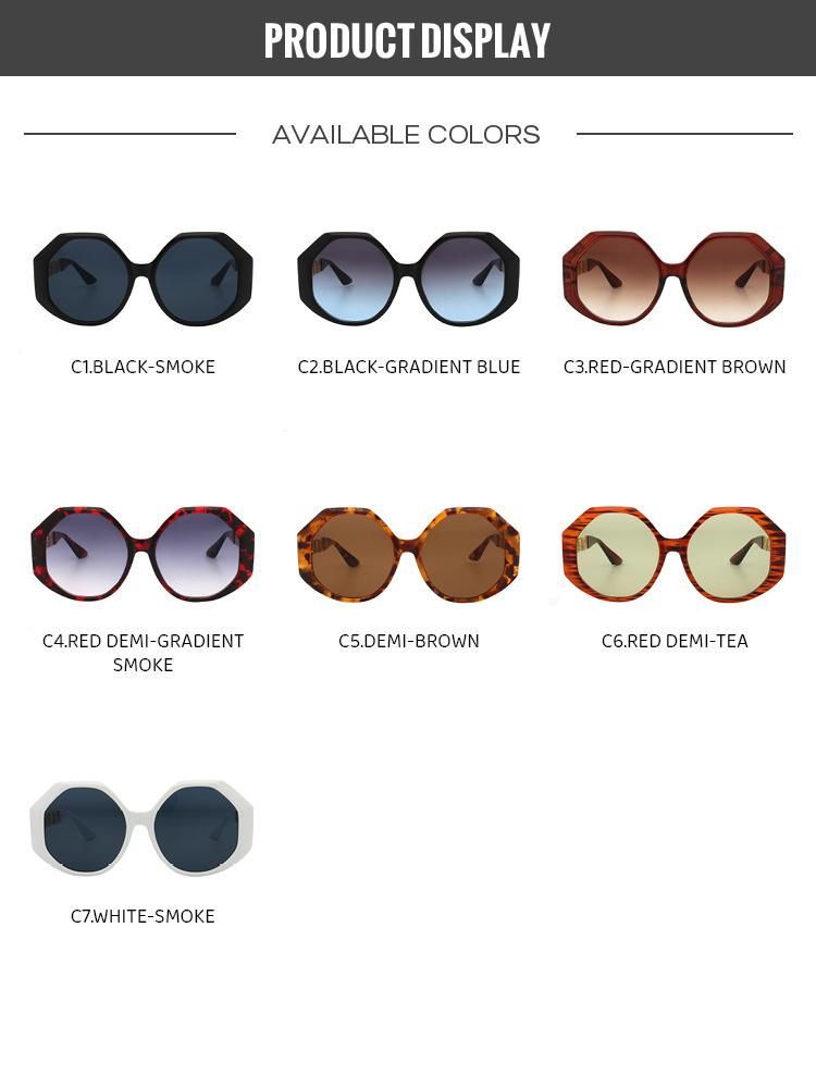 2022 Stylish Round Sun Glasses for Women Metal Frame Gradient Lens UV400 Sunglasses