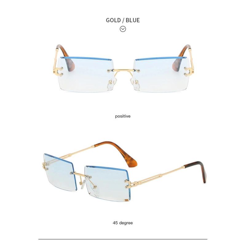 New Frameless Cut-Edge Square Sunglasses Women Fashion Ins Gradient Color Street Photography Sunglasses