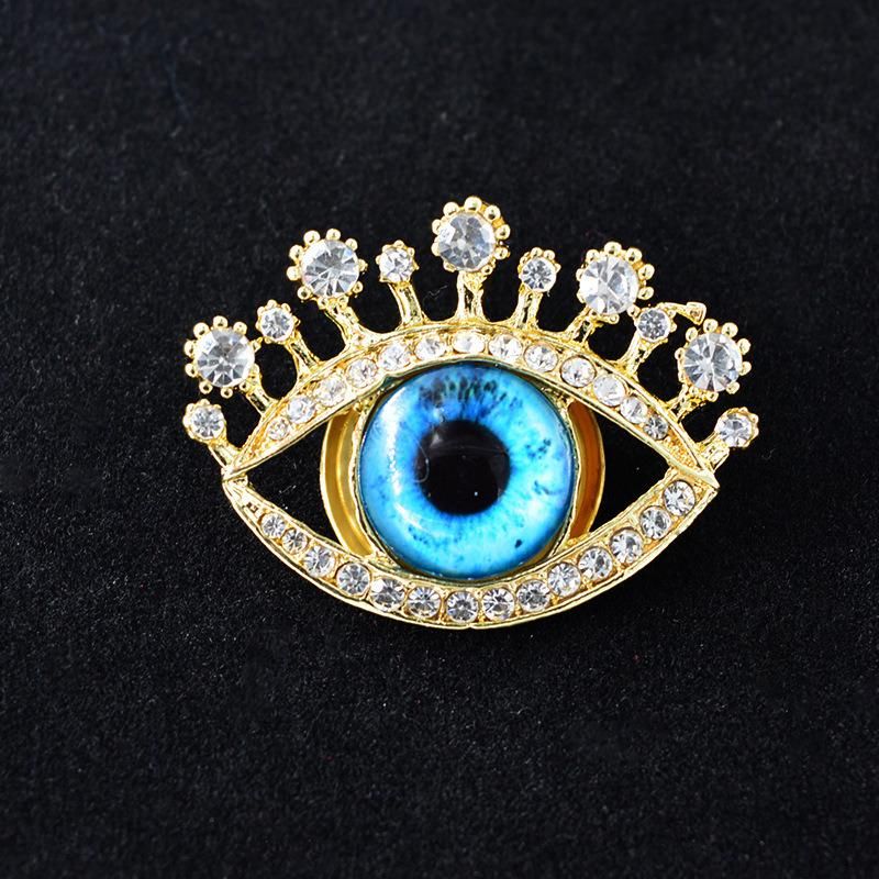 Superstarer Blue Eyes Large Gemstone Brooch Women Rhinestone Brooch Corsage Accessories