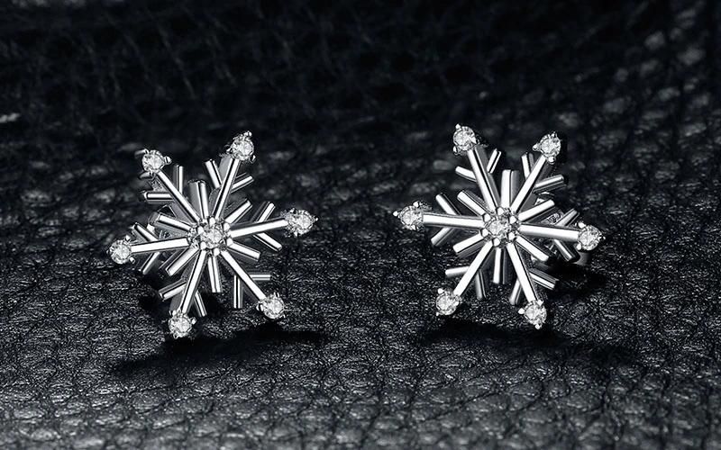 925 Sterling Silver Jewelry Snowflake Pendant Necklace as Gift for Girls