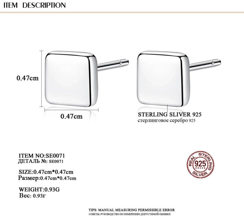 Fashion Jewellery Ear Studs Heart Design for Boys
