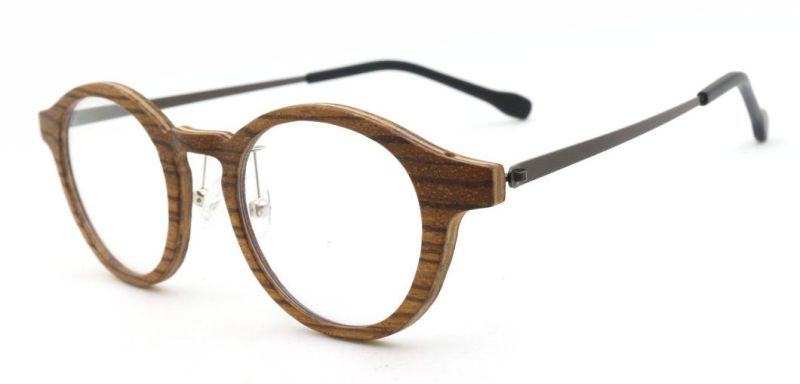 Fashionable High Quality Round Optical Frame Wooden Eyewear Ready to Ship