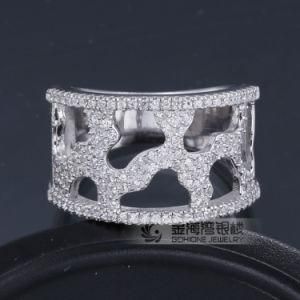 Aristocratic Solid Silver Filled Cubic Zirconia Mens Lucky Ring