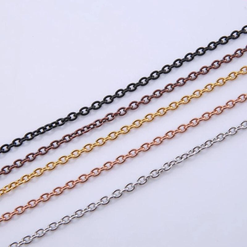 Fashion Jewelry Accessories Wholesale Cable Chain Necklace Bracelet Anklet for Lady Handcraft Jewellery Collection Design