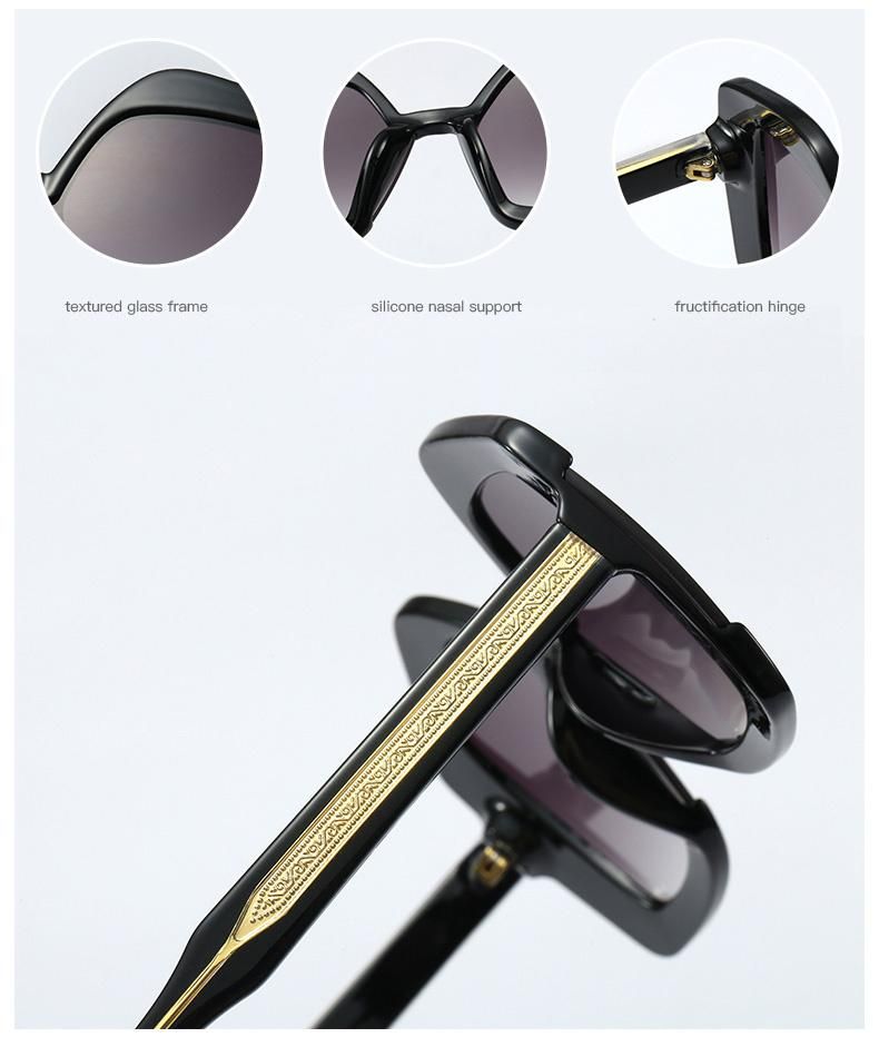 UV400 Resistant Ready to Ship Women Oversized Fashion Tr90 Sunglasses