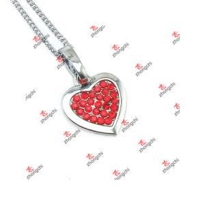 New Styles Red Crystal Heart Charms Jewelry Chain Necklace (LAS60128)