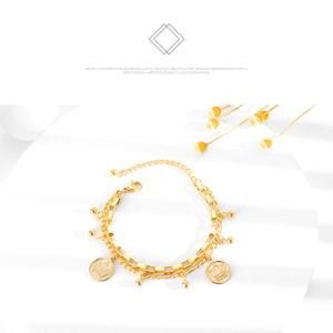 Fashion Design Adjustable Double Stainless Steel &#160; Chain Crown Pendant Women Bracelet