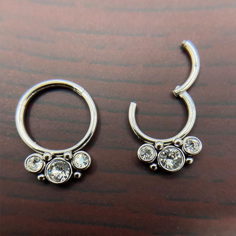 New Style 316L Surgical Steel Hinged Nose Ring/Segment Clicker/Body Jewelry Piercing