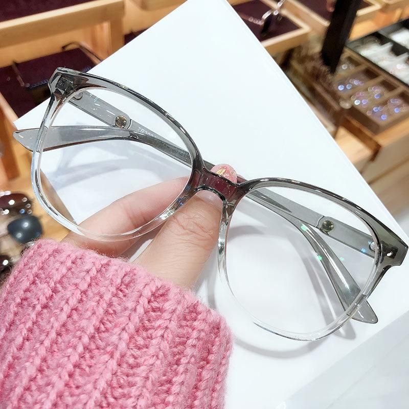 Anti-Blue Light Glasses Transparent Color Retro Glasses Frame Simple Style Men and Women Lightweight Flat Glasses