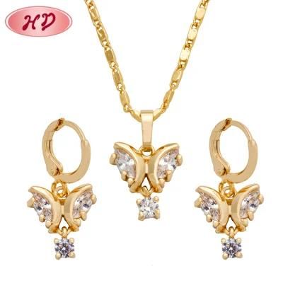 Fashion Jewellery Cheap Costume Zirconia 18K Gold Plated Jewelry Sets