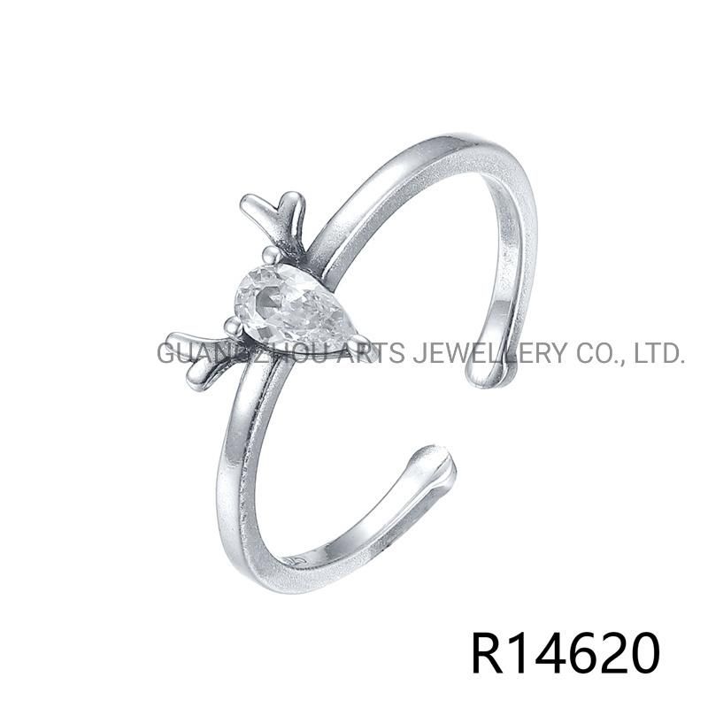 925 Sterling Silver Creative Monkey Ears Cute Casual Ring