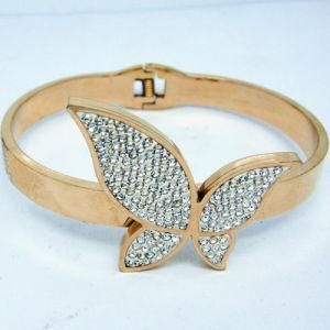 Stainless Steel Rose Gold Plating Butterfly Bracelet (BC1022)