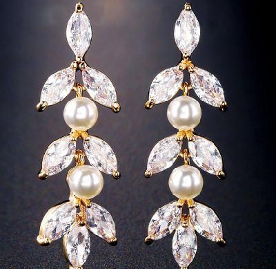 Bridal Wedding CZ Earring Jewelry, Rose Gold CZ Earring Bridesmaid Earring
