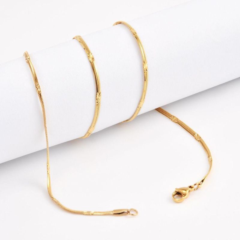 Fashion Jewelry Stainless Steel Twisted Push Embossed Chain for Women Jewellery Necklace Design