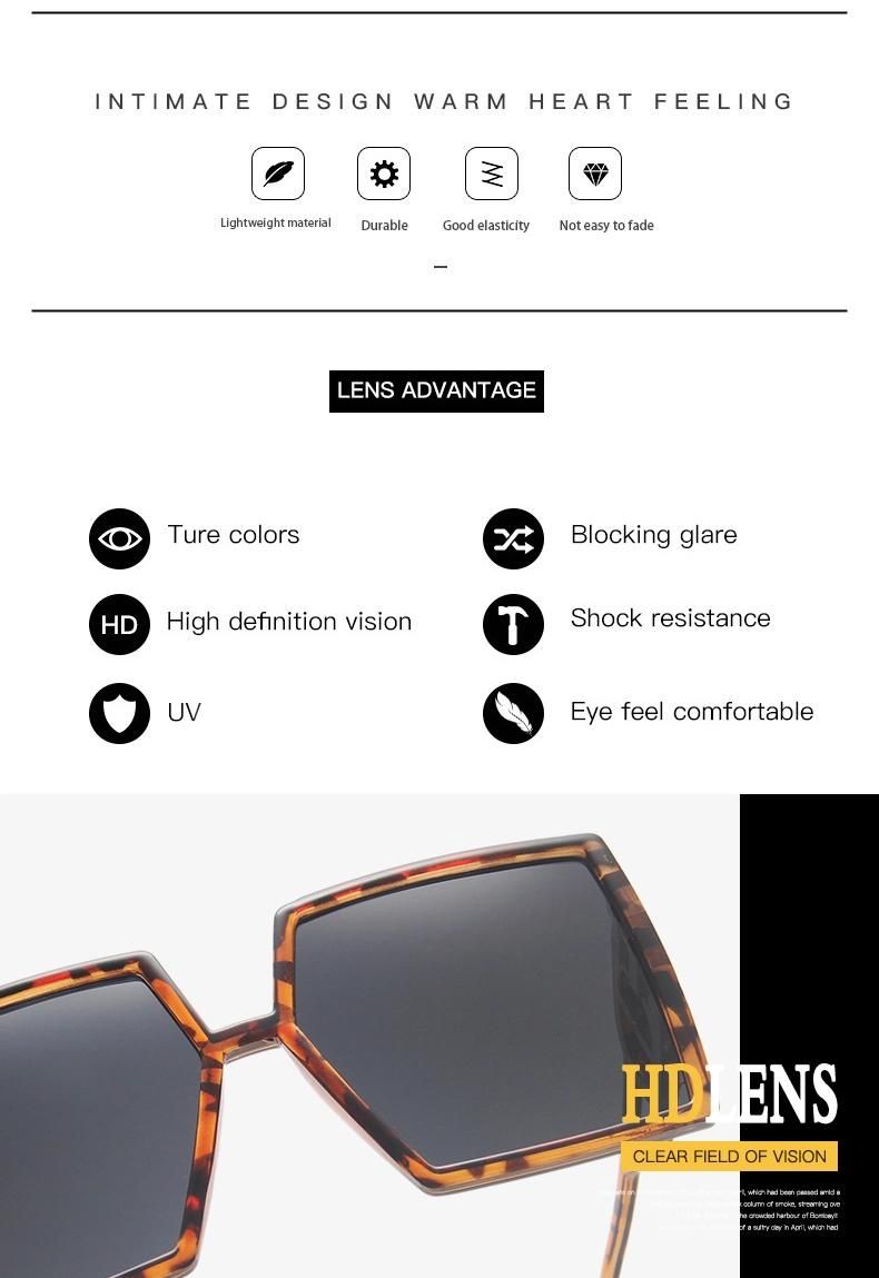Large Frame Sunglasses with Hollow Temples and Bright Black Cross-Border Aliexpress Glasses