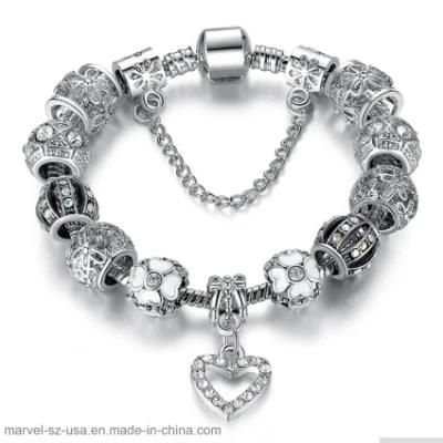 Silver Crystal Luxury Brand Women Charm Bracelet Jewelry Gift