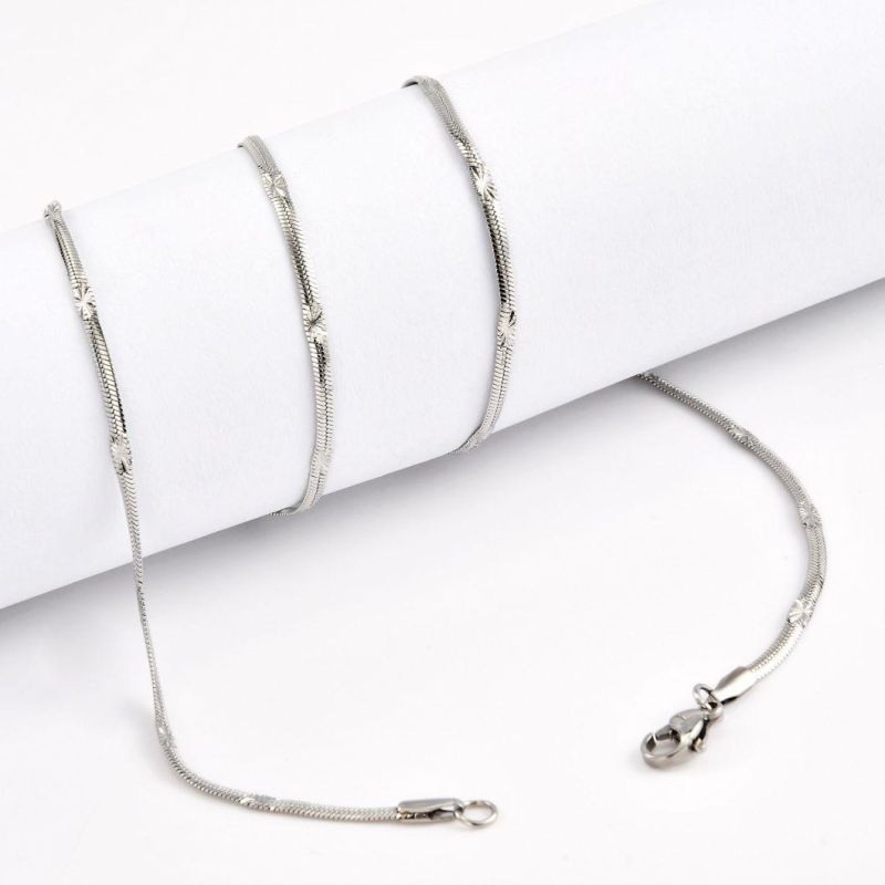 Fashion Jewelry Stainless Steel Twisted Push Embossed Chain for Women Jewellery Necklace Design