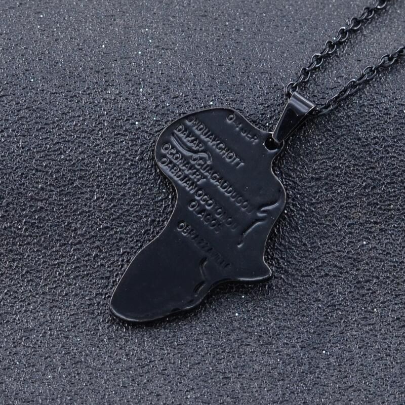 Fashion Jewelry for Women Hiphop African Map Necklace