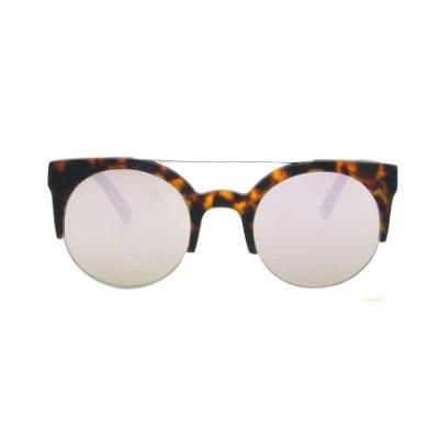 2017 Round Shape Half Rim Fashion Acetate Sunglasses