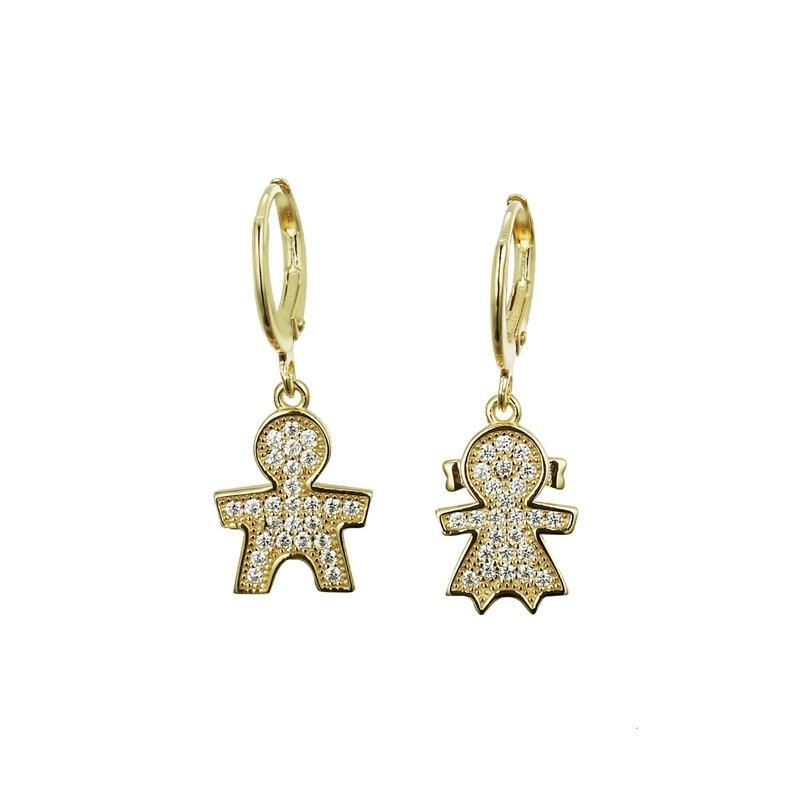 Fashion Jewelry 925 Sterling Silver CZ Simple Star and Moon Earring