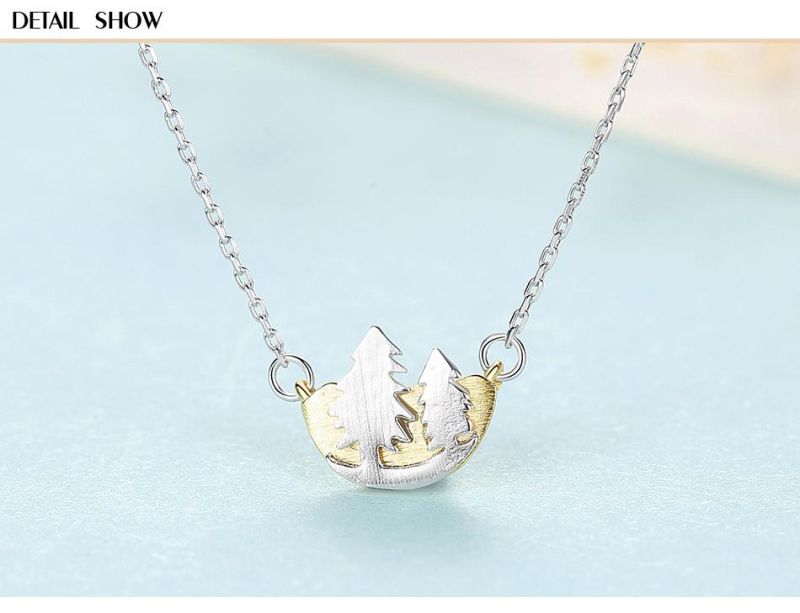 New Style Fashion Silver Plating Forest Pendant Necklace