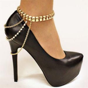 Shoes Chain Draped Layered Heel Rhinestone Anklets