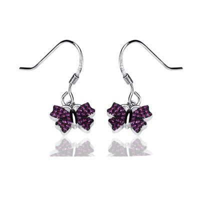 Pink Stone Fish Hook Earrings 925 Silver Jewelry Earring Ring Pendant Jewelry Set