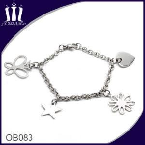 DIY Silver Charm Stainless Steel Bracelet