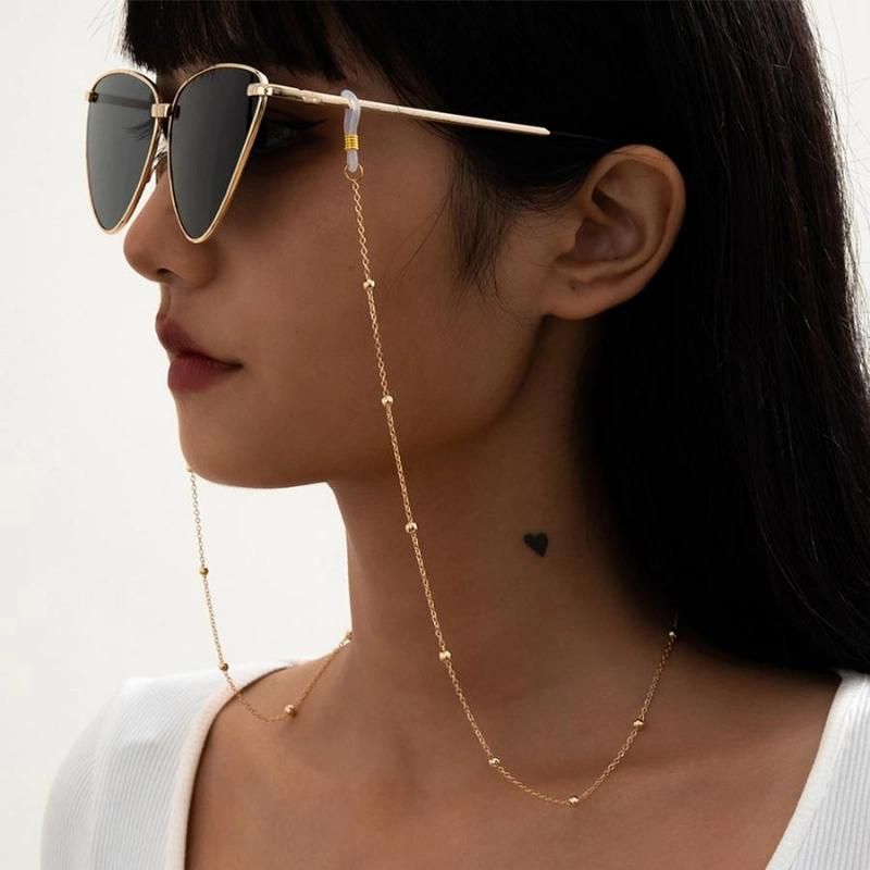 Hot Selling Fashion Custom Cross Bead Chain Necklace Stainless Steel Jewelry for Lady Glasses Chain