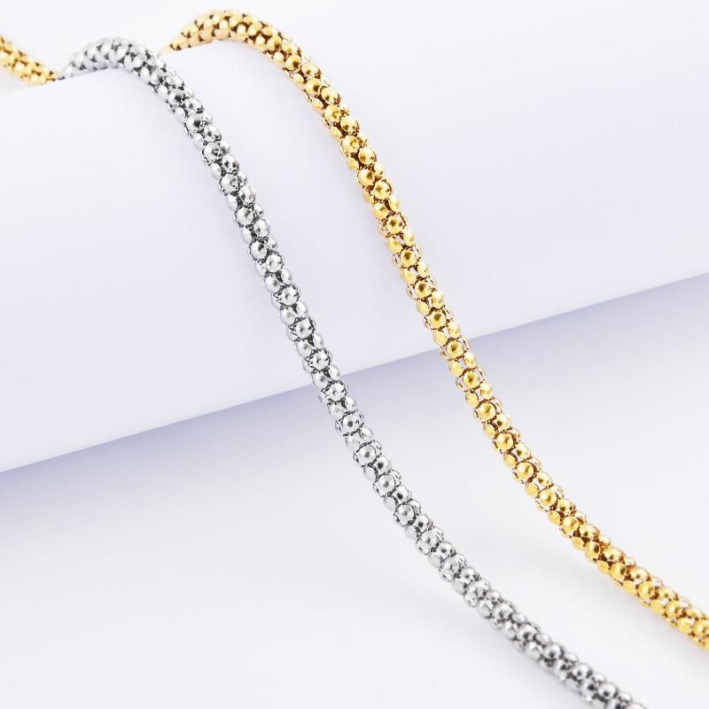 Wholesale Fashion Women Accessories Stainless Steel Pop Corn Chain Necklace Bracelet Fashion Jewelry Design