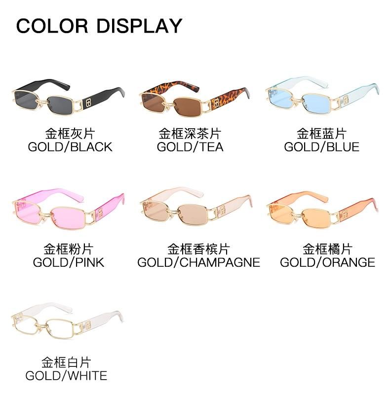 Personalized Hip-Hop Fashion Metal Sunglasses Net Red Ins Candy Color Retro Trendy Sunglasses