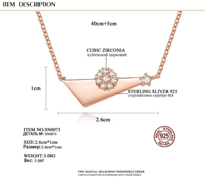 Fashion Geometric Gold Plated Necklace with Micro Cubic Zircon