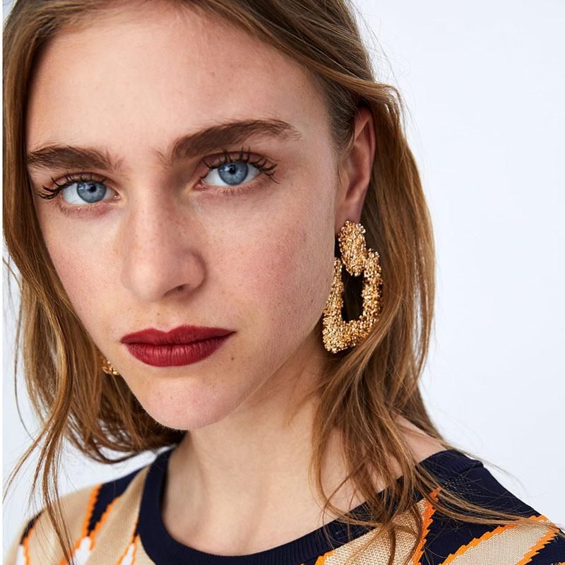 New Fashion Simple Popular Style Alloy Metal Earrings Female Retro Earrings